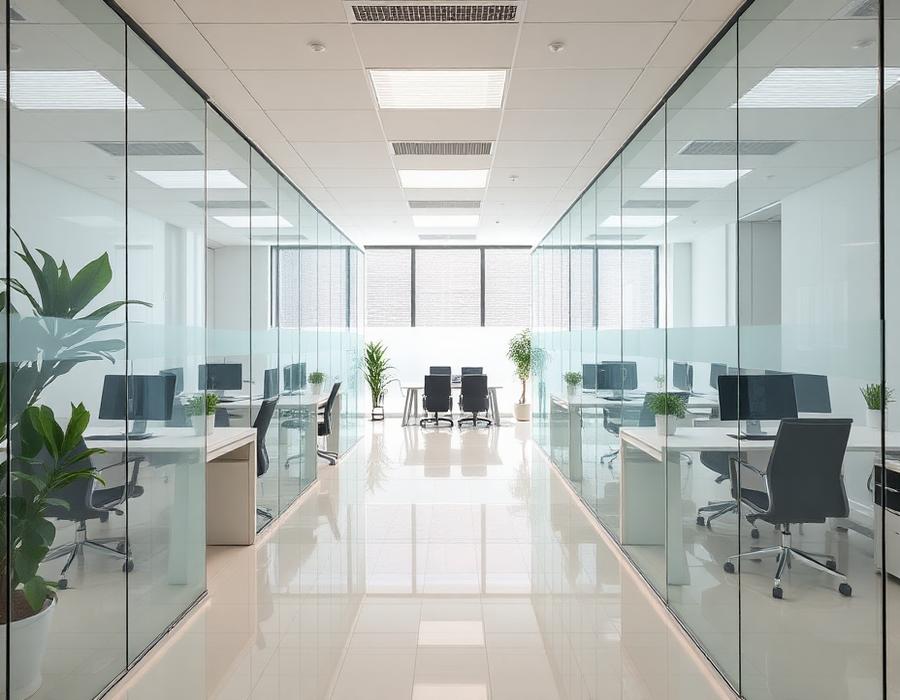 Clean modern office interior after commercial cleaning near Hartford, CT